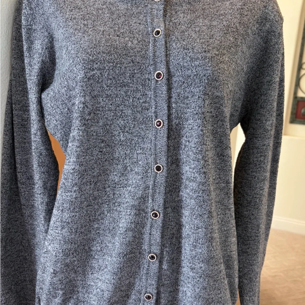 Heather Gray Cardigan Sweater. - Picture 1 of 7